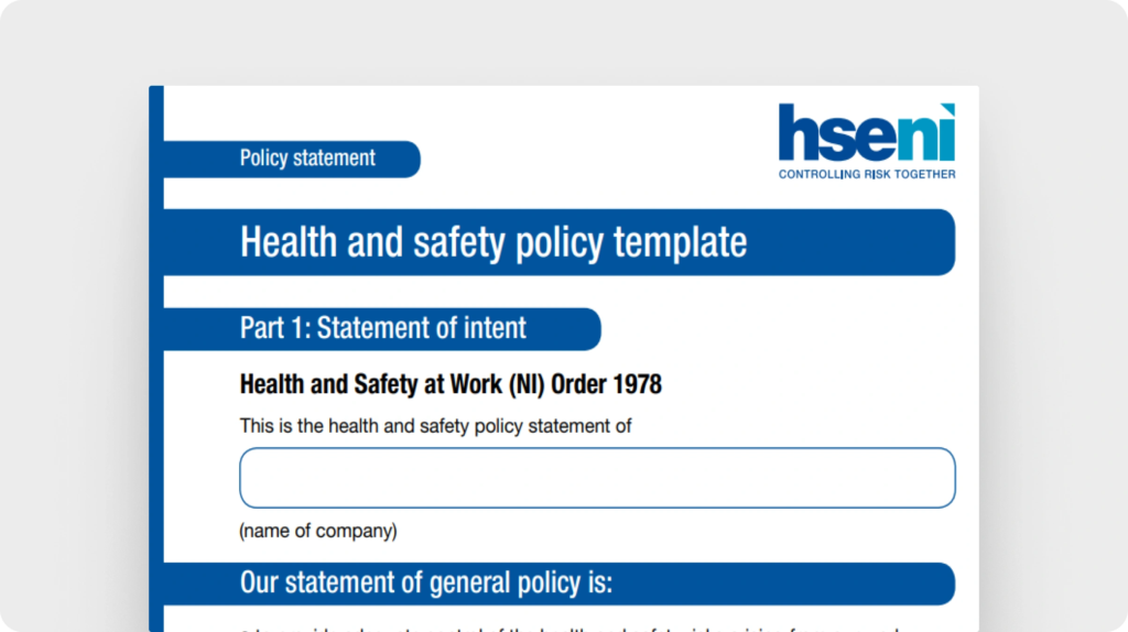 Health and safety policy template (HSENI)
