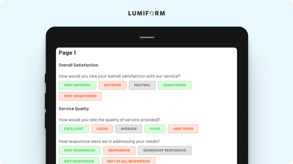 Customer satisfaction survey template