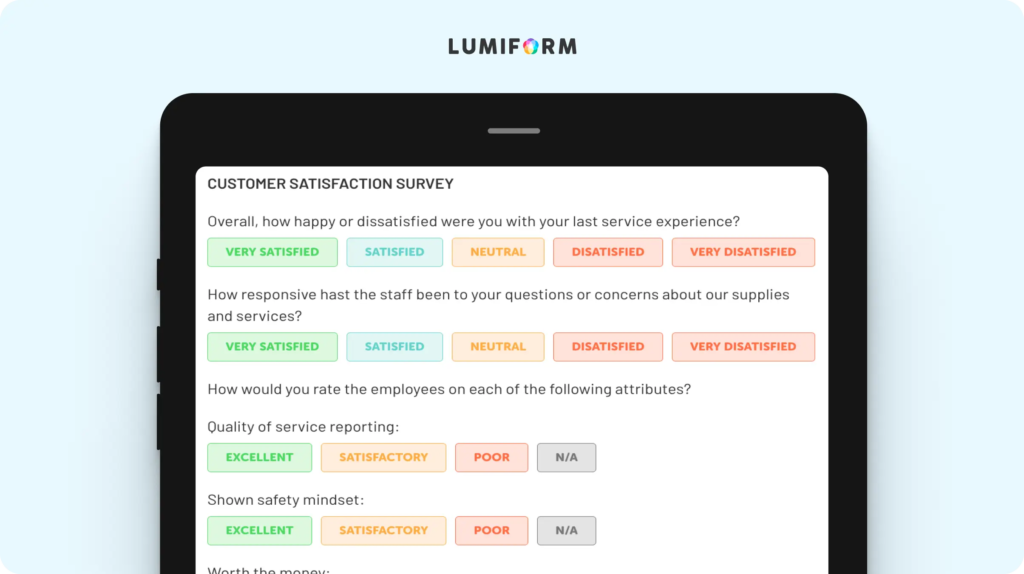 Customer service satisfaction survey template