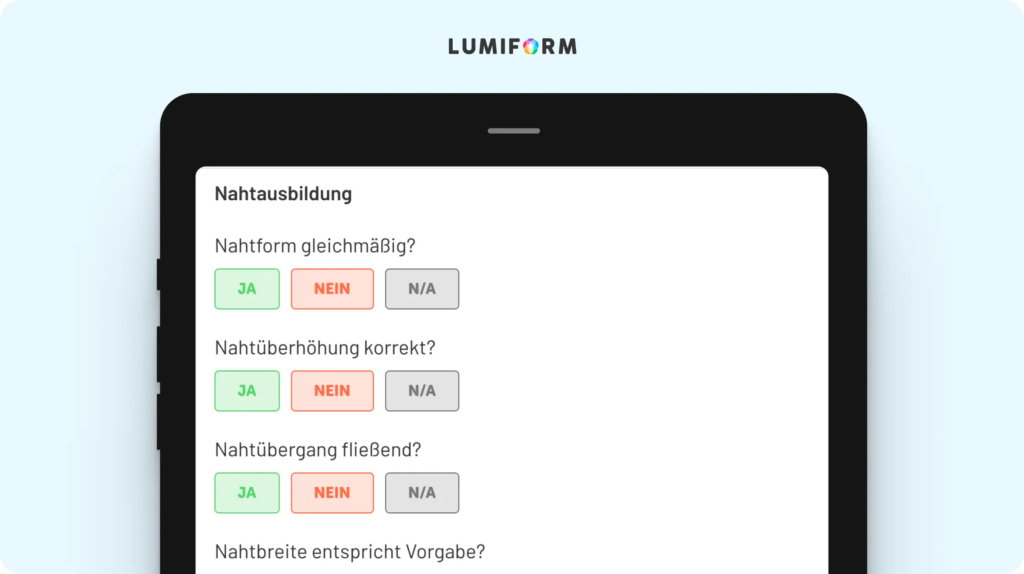 Checkliste für die Sichtprüfung von Schweißnähten