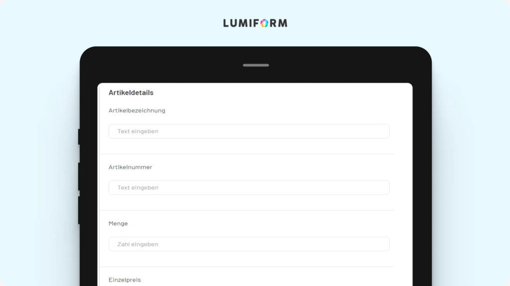 Formular für Lieferaufträge
