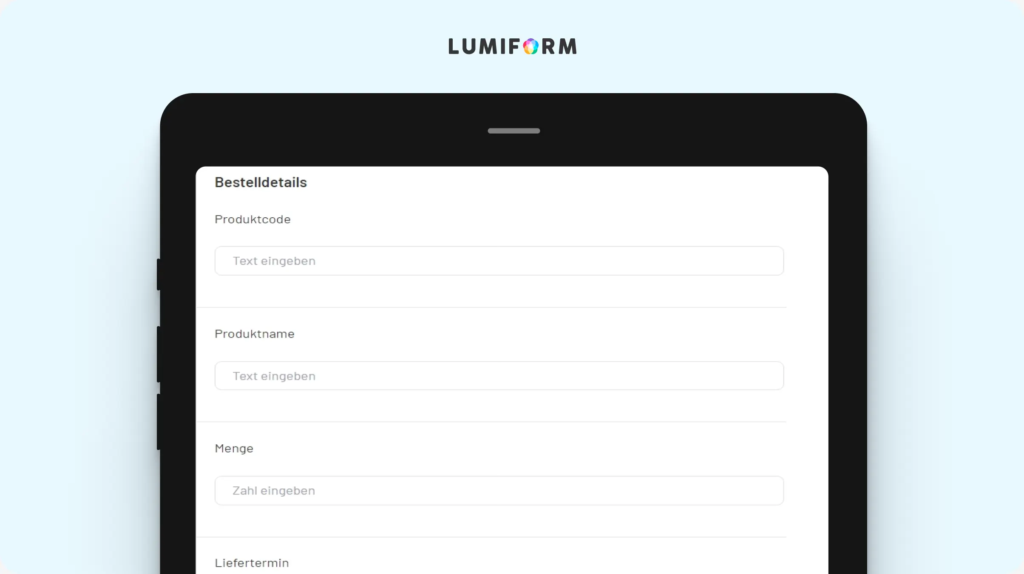 Vorlage für ein Bestellformular für Baumaterial
