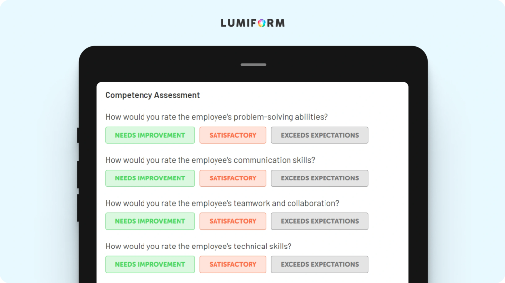 Competency assessment template