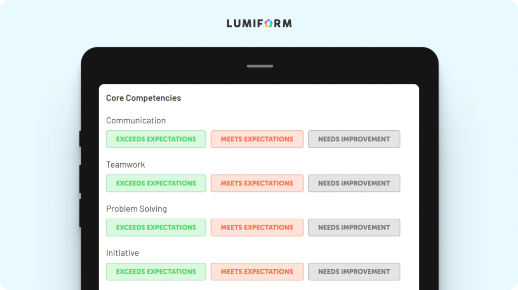 Employee competency assessment template