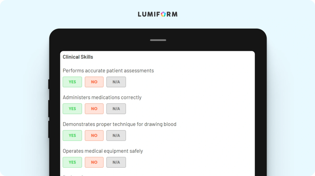 Nursing competency assessment template