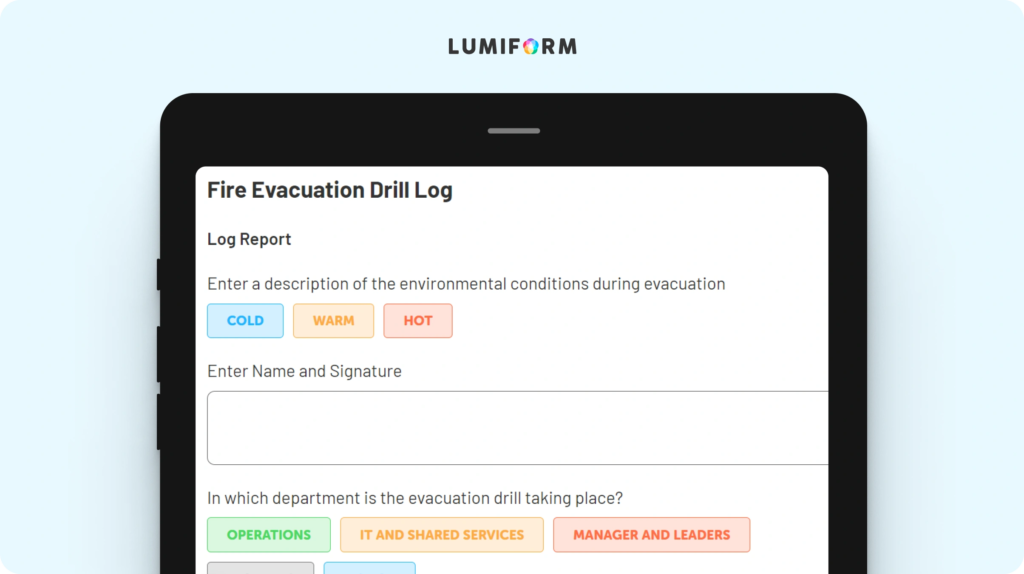 Fire drill log template