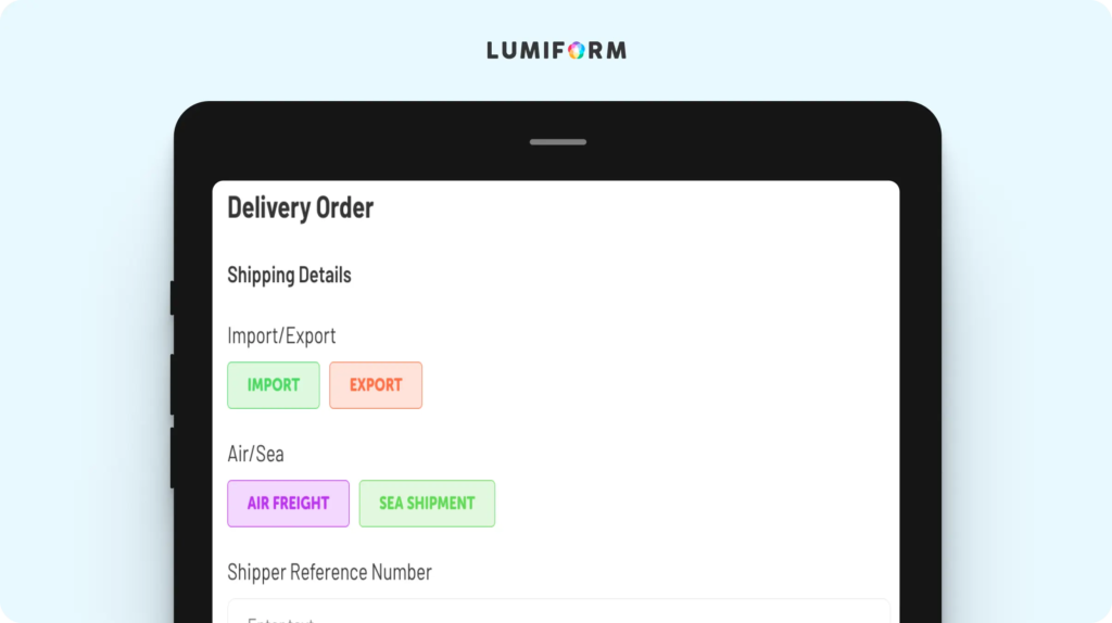 Delivery order template