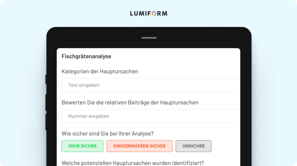 Six Sigma Fischgrätenvorlage