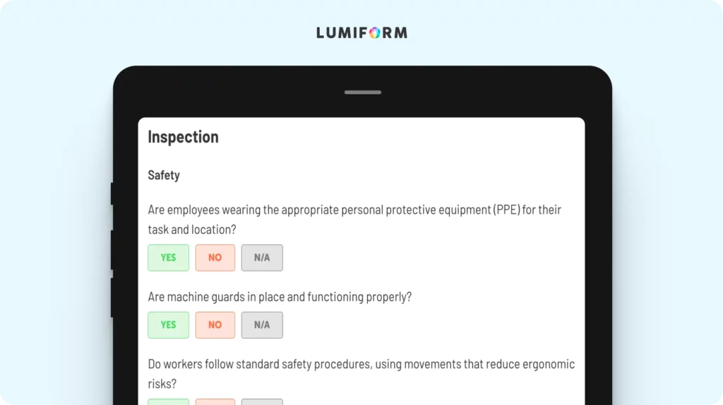 Manufacturing process audit checklist