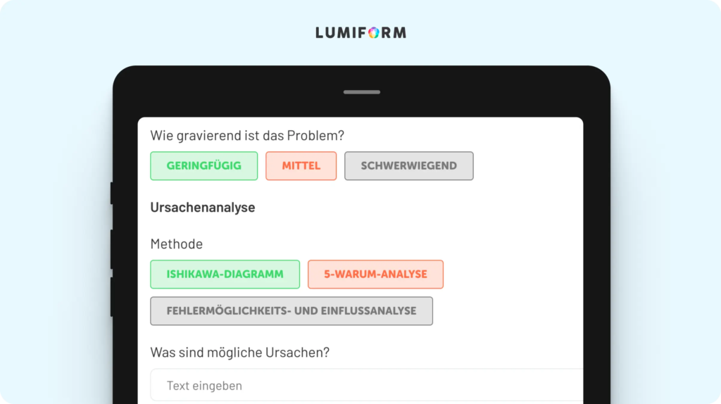 Six Sigma-Vorlage für die Ursachenanalyse