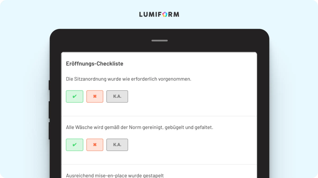 Checkliste für Restauranteröffnung
