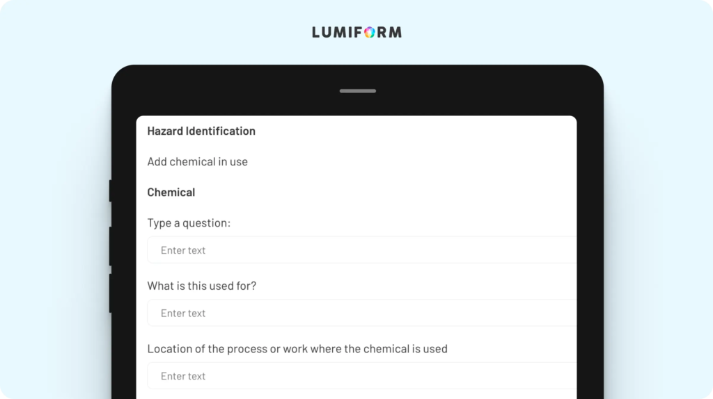 Chemical risk assessment template