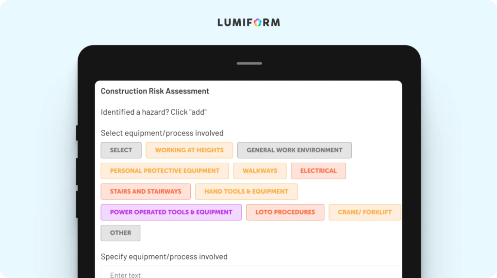 Construction risk assessment template