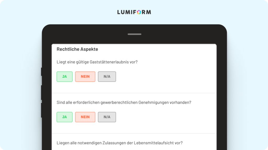 Due Diligence Checkliste Restaurant