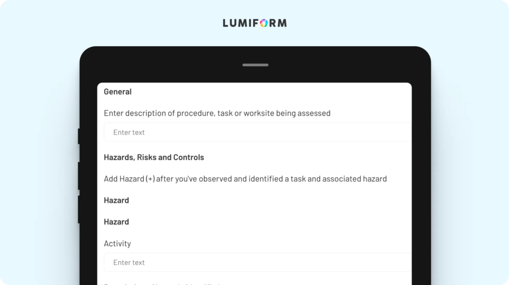 Dynamic risk assessment template