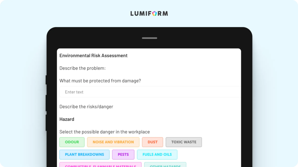 Environmental risk assessment template