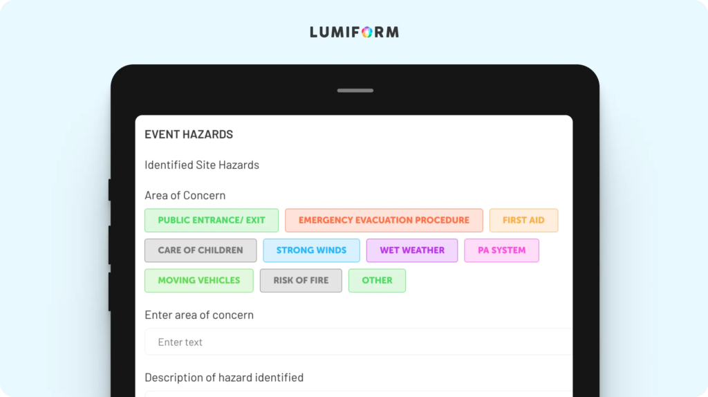 Event risk assessment template