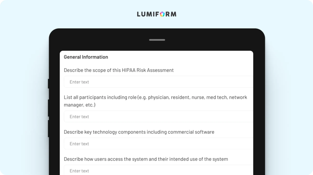 HIPAA risk assessment checklist