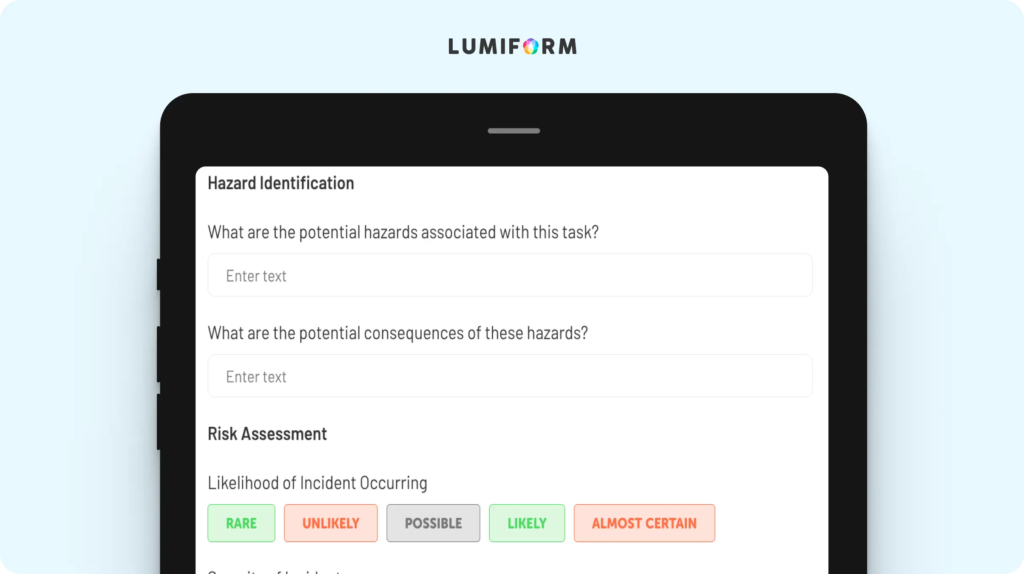 JSA risk assessment template