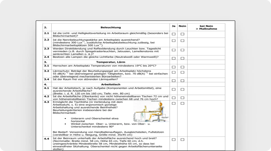 Muster-Gefährdungsbeurteilung nach §§ 3, 5 und 6 Arbeitsschutzgesetz