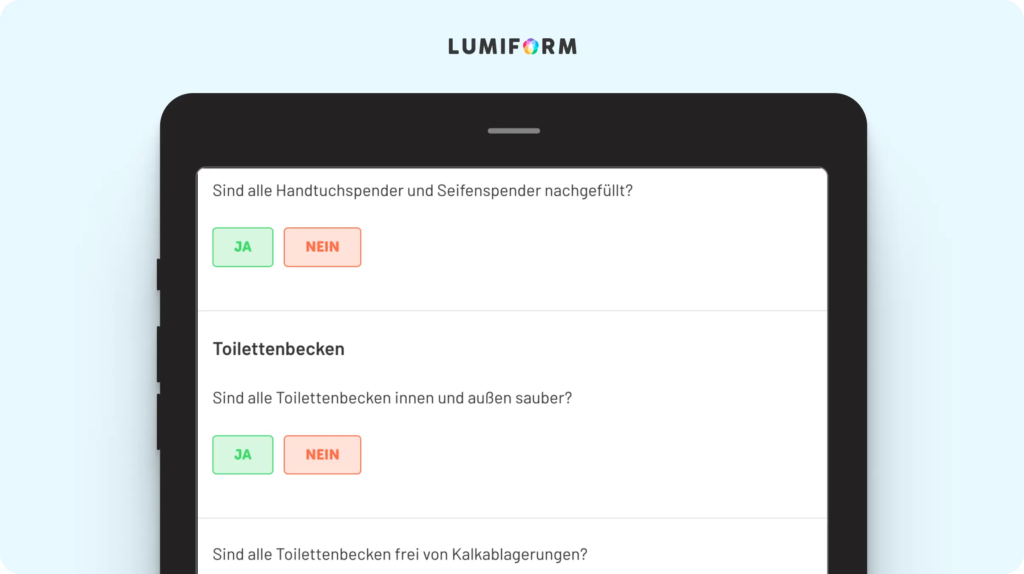 Restaurant WC Reinigung Checkliste
