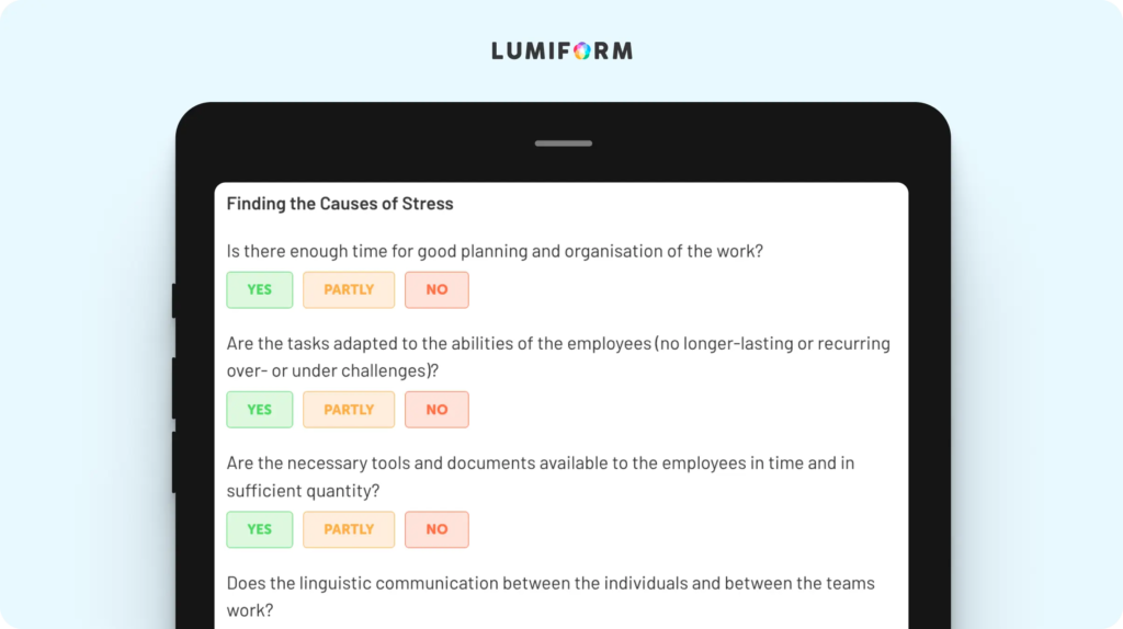 Stress risk assessment template