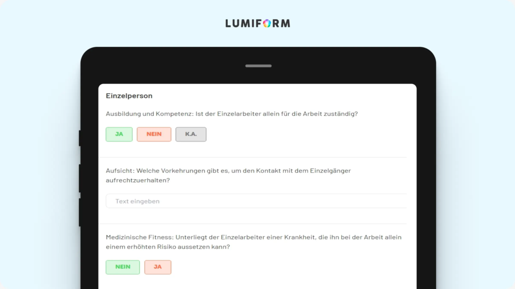 Gefährdungsbeurteilung Alleinarbeit Muster