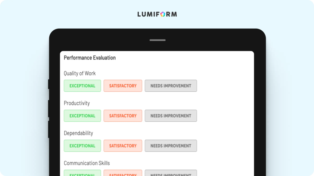Yearly performance appraisal form