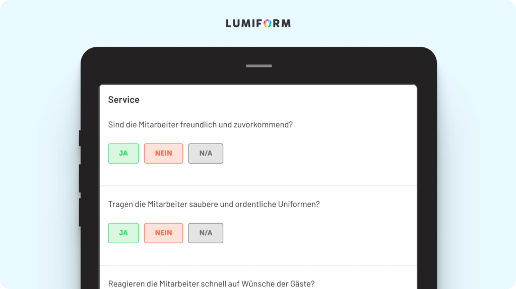 Restaurant Audit Checkliste