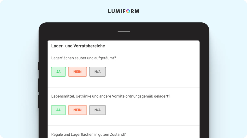 Restaurant Inventar Checkliste