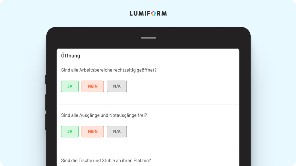 Tägliche Restaurant Checkliste