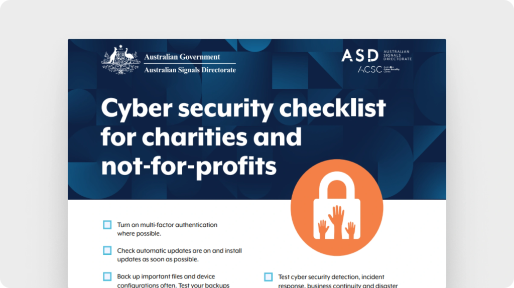 Cyber security checklist for charities and not-for-profits