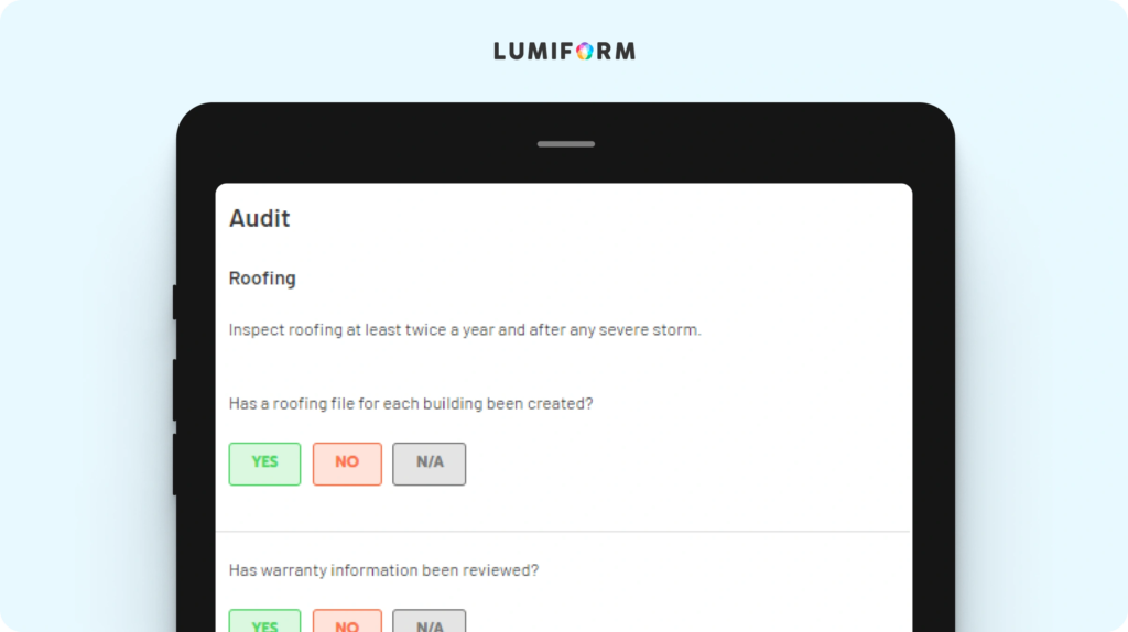 Building maintenance checklist