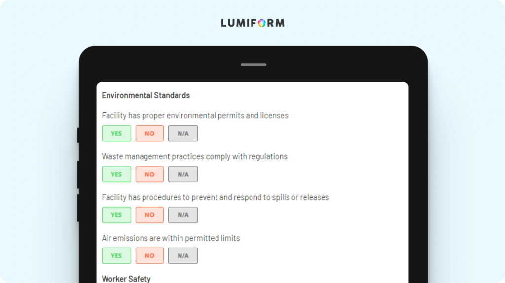 Factory compliance audit checklist