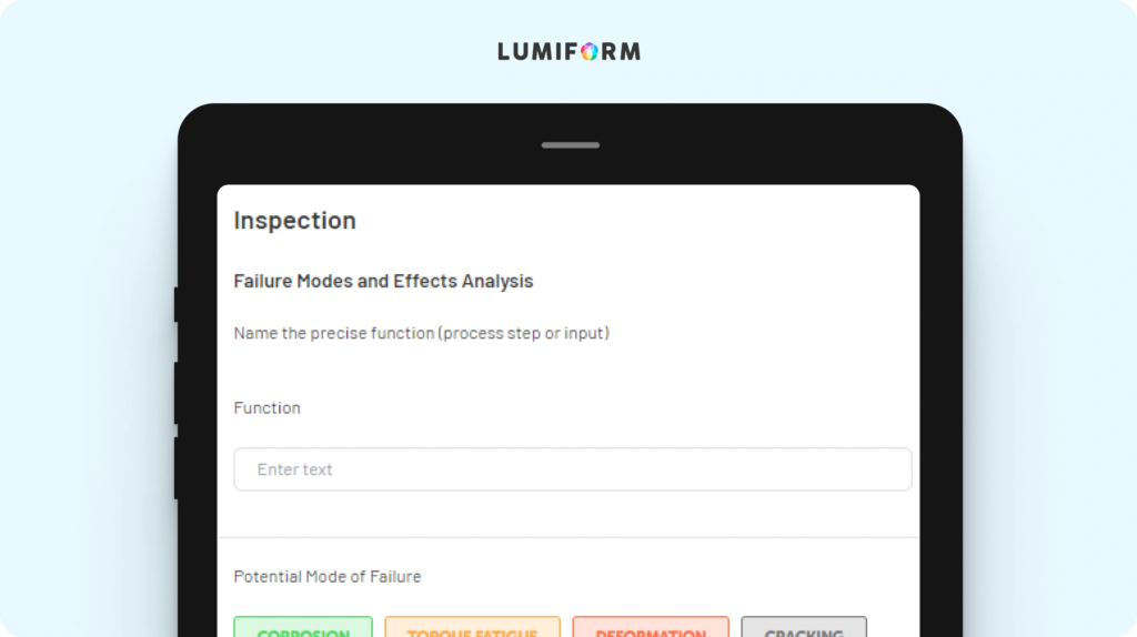 FMEA (failure mode and effect analysis) template