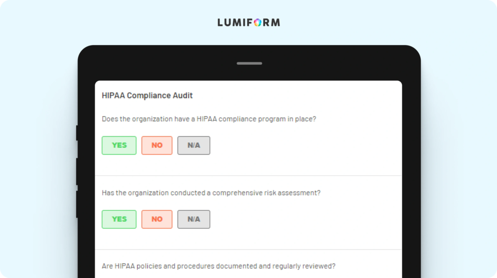 HIPAA compliance audit checklist