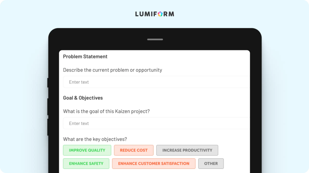 Kaizen charter template