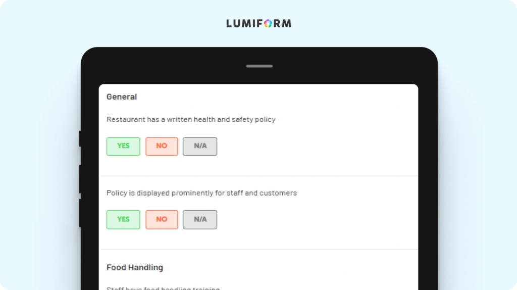 Restaurant health and safety policy template