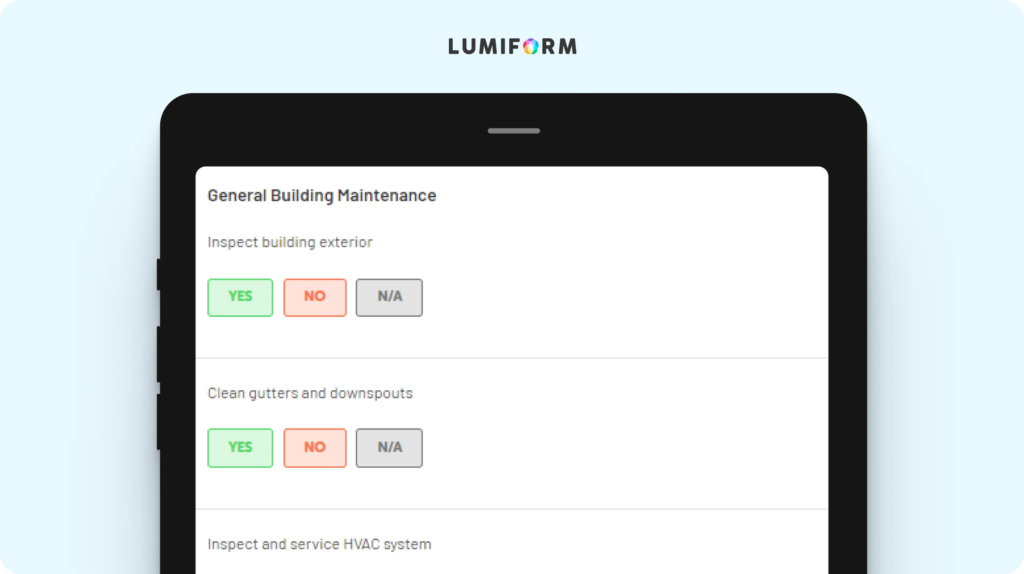 Building maintenance schedule template