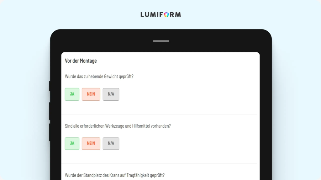Kranmontage Checkliste Vorlage