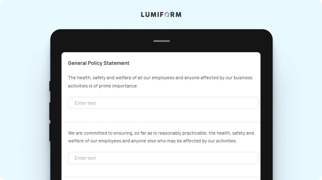 Health and safety policy template UK