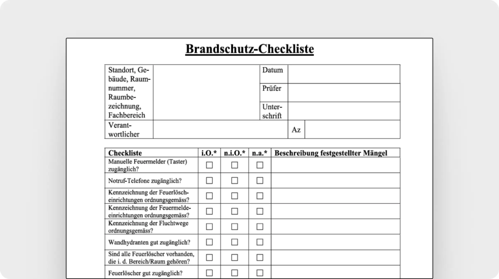 Brandschutz-Checkliste