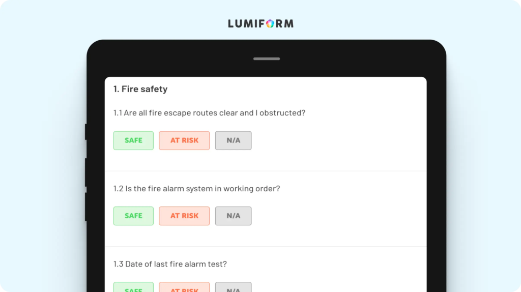 Fire safety inspection checklist
