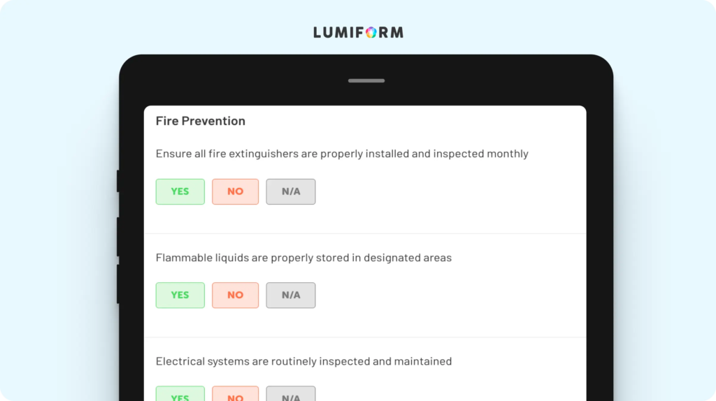 Fire safety policy template