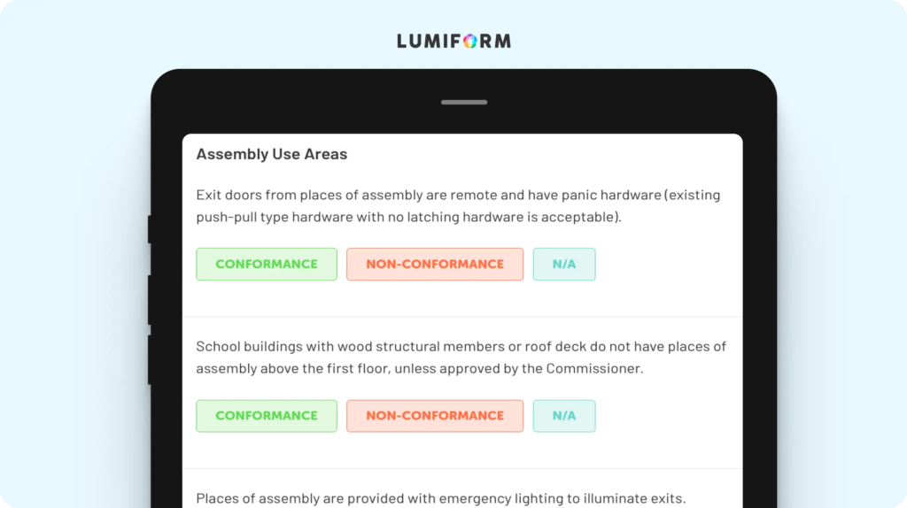 School fire safety checklist
