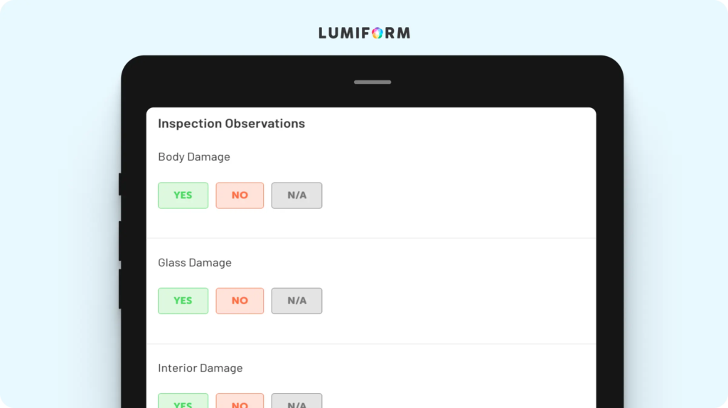Vehicle damage check sheet template