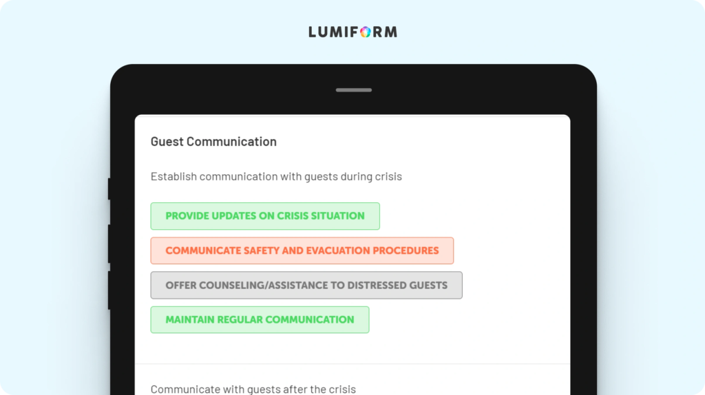 Hotel crisis management plan template
