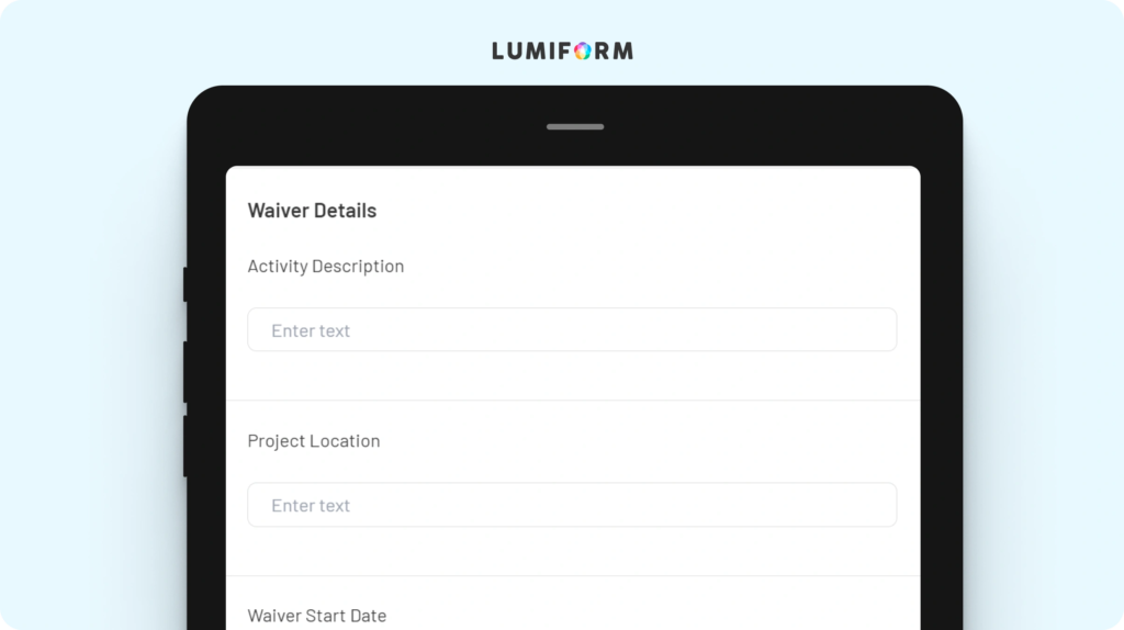 Construction waiver form