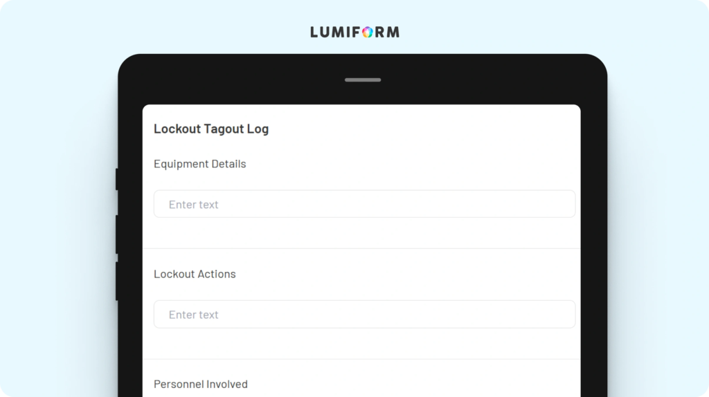 Lockout tagout log form
