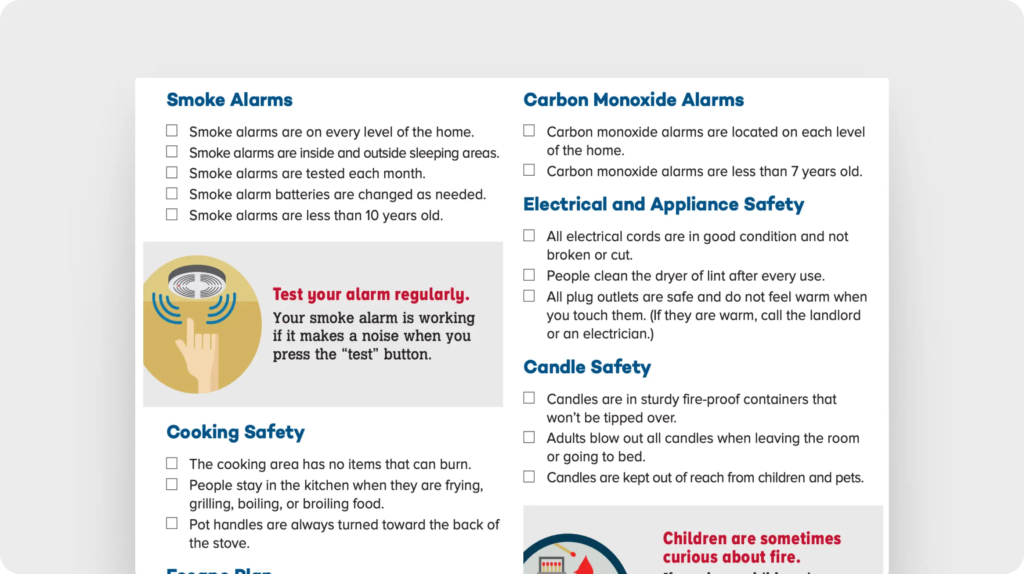 Fire safety checklist for homeowners and renters (USFA)